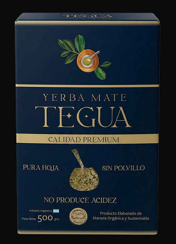 Yerba Mate Tegua Premium 500g — Pura Hoja, Sin Polvillo, No Produce Acidez